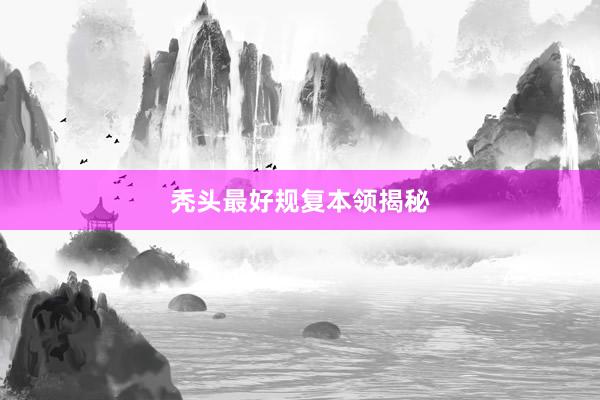 秃头最好规复本领揭秘