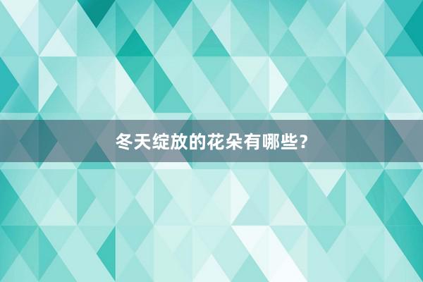 冬天绽放的花朵有哪些？
