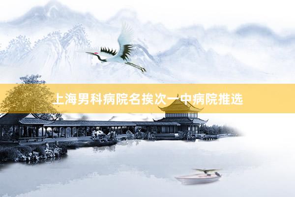 上海男科病院名挨次一中病院推选